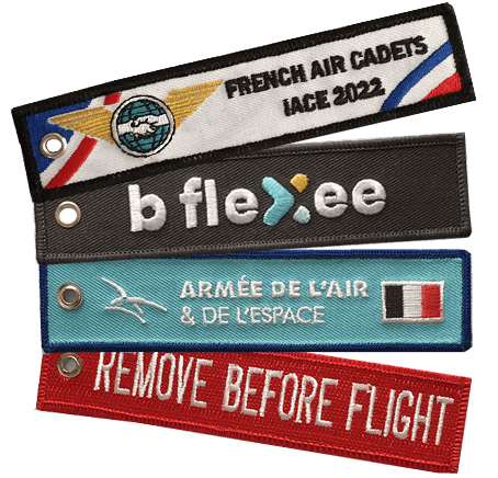 Porte-clés brodés flamme remove before flight