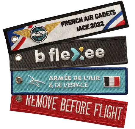 Porte-clés brodés flamme remove before flight