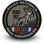 Ecusson Brodé Police Bac Brigade Anti Criminalite 92