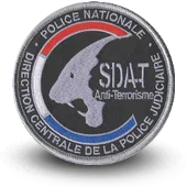 Ecusson Brodé Sdat Police Dcpj Sous-Direction Antiterroriste - 1464
