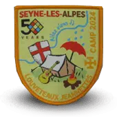 Ecusson Tissé 50 Ans Seyne Les Alpes Camp Scout
