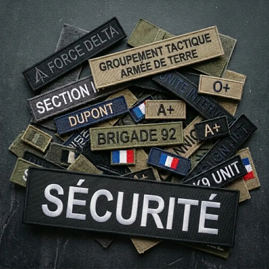 Bandes d'identification velcro personnalisées dos et poitrine