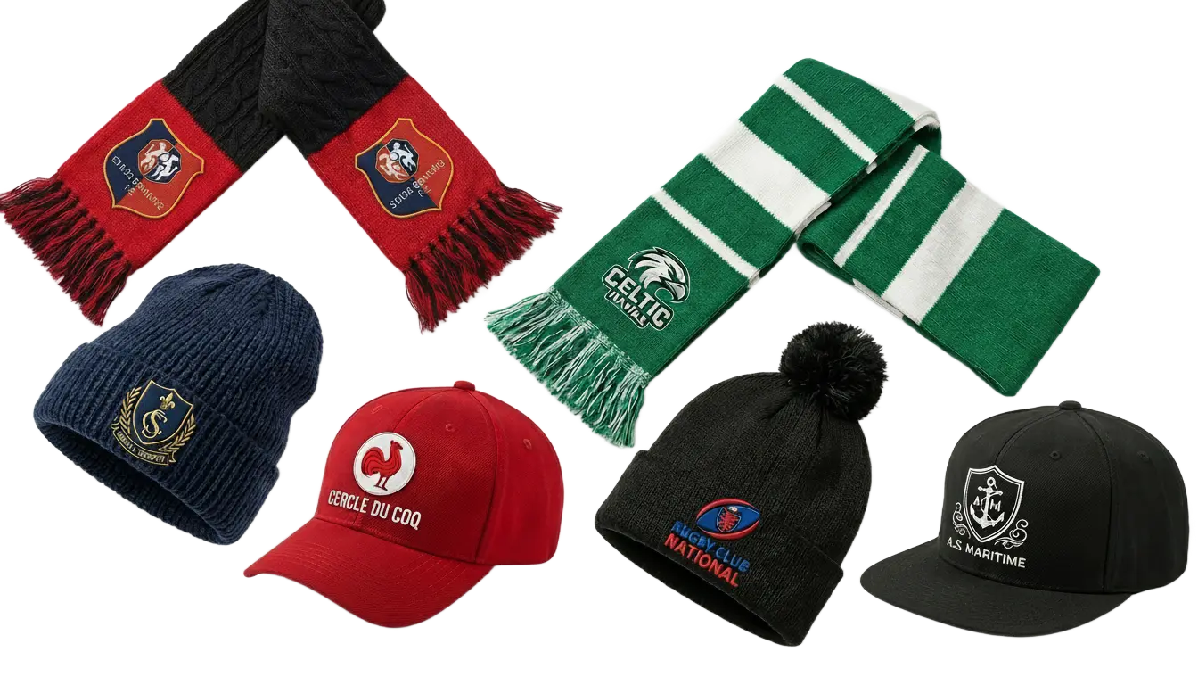 Écharpes, bonnets et casquettes personnalisés