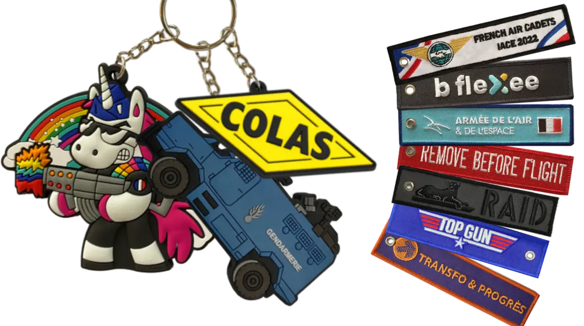 Porte-clés personnalisés flamme et PVC 3D